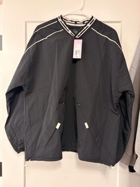 NWT Wild Fable Black Varsity Windbreaker Pullover - M (Fits L)